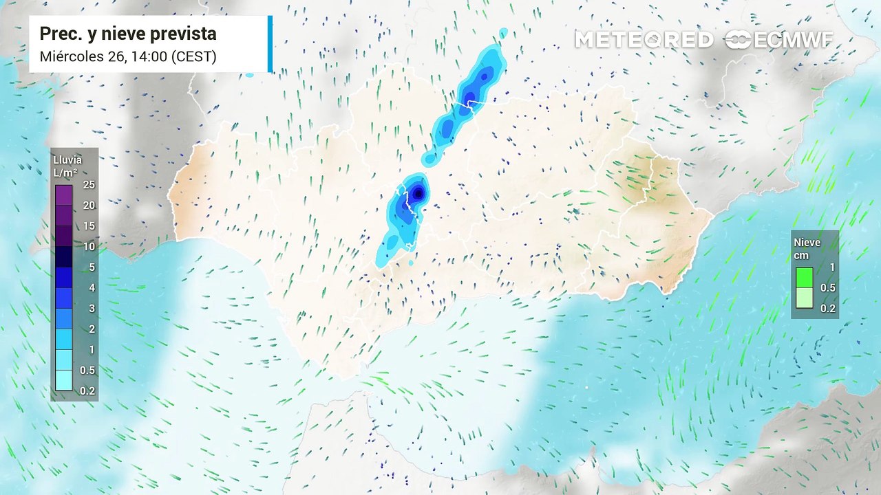 En las próximas horas se prevén fuertes aguaceros en varias comarcas andaluzas