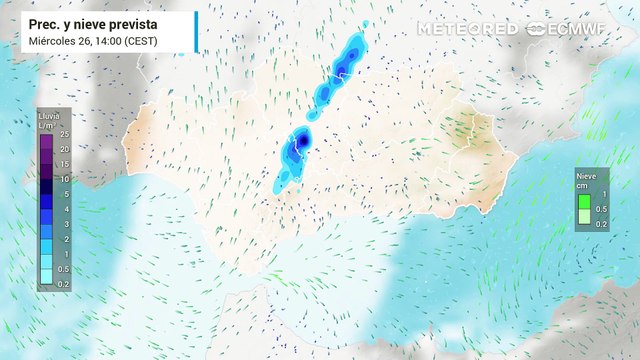 En las próximas horas se prevén fuertes aguaceros en varias comarcas andaluzas
