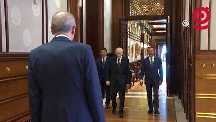 Erdoğan-Bahçeli arasındaki görüşme başladı
