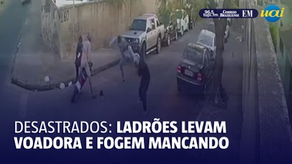 Homens tentam assaltar, levam voadora e fogem mancando