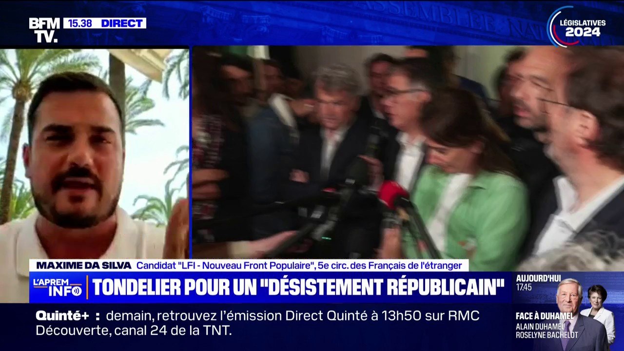 Désistement républicain: "La gauche a toujours fait la démonstration de sa responsabilité", affirme Maxime Da Silva, candidat Nouveau Front Populaire
