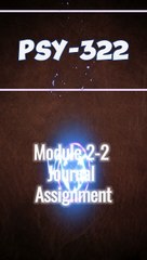 Raising a Teen: PSY 322 Module 2-2 Journal Assignment Guide