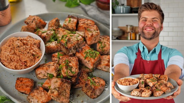 How to Make Crispy Salmon Bites with Creamy Sun-Dried Tomato Dipping Sauce