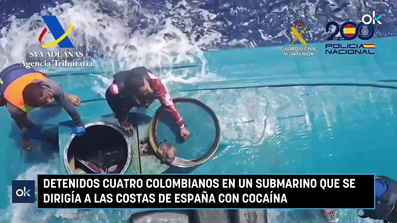 Detenidos cuatro colombianos en un submarino que se dirigía a las costas de España con cocaína