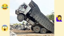 Dump Truck unloading mud but stuck in Up Said. Driver stuck in truck cabin