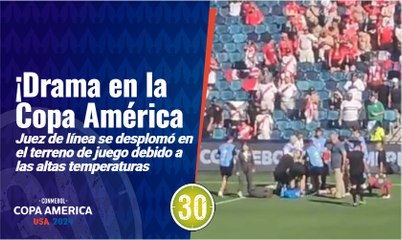 ¡Angustiante! Juez de línea del partido de Perú contra Canadá se desmayó