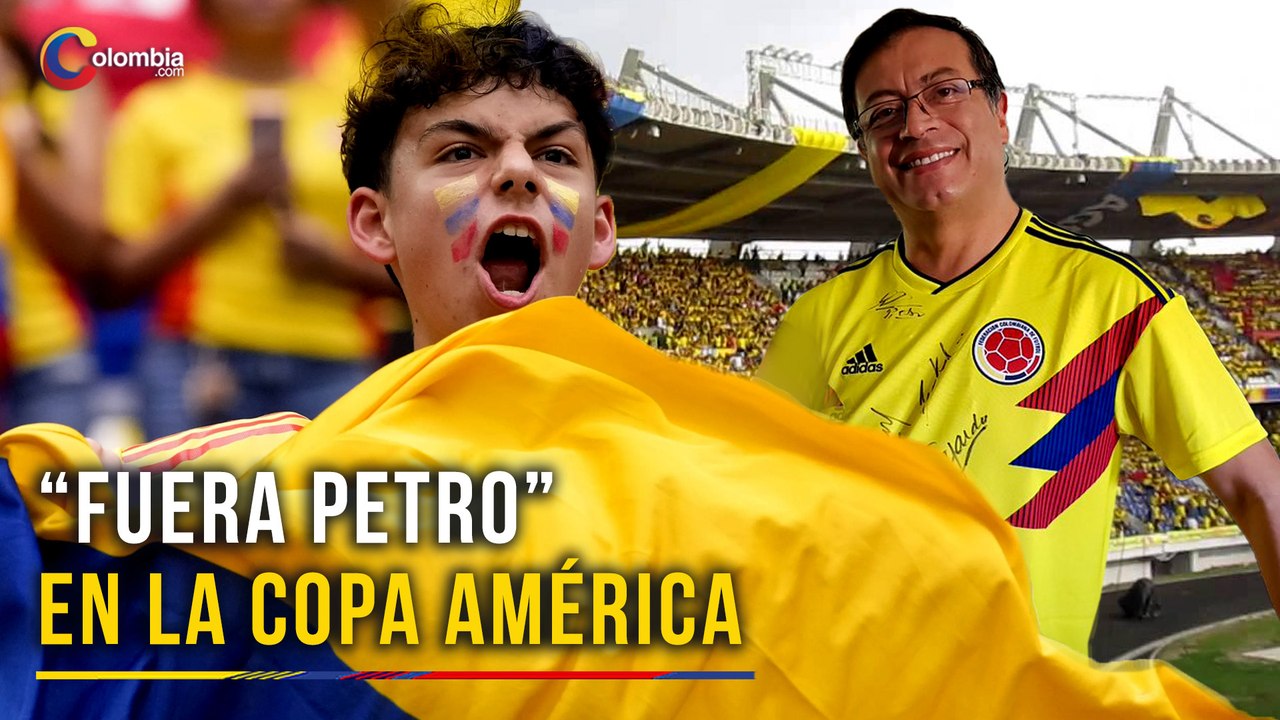 Hinchas reviven el "Fuera Petro" durante el partido de Colombia en la Copa América