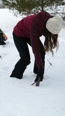 Girl builds WINTER shelter IGLOO 