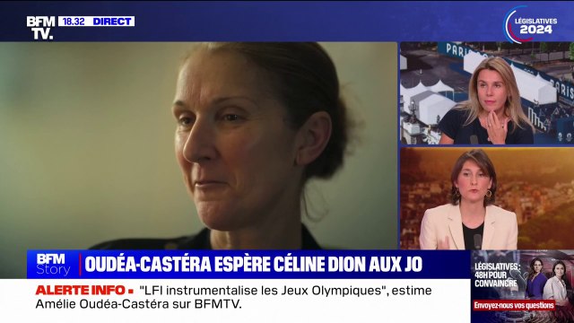 Céline Dion à la cérémonie d'ouverture des JO: Ça fait partie des hypothèses, c'est du domaine du possible, personnellement, je le souhaite , indique Amélie Oudéa-Castéra