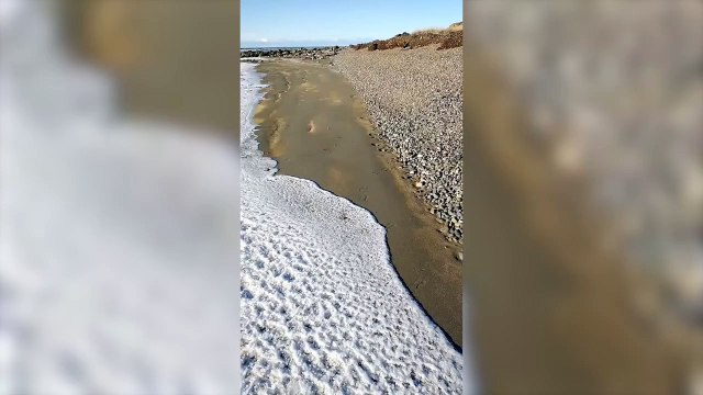 Se congelo el mar en Río Grande, Tierra del Fuego