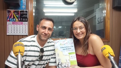 Triana y Pedro José, de la Comisión de fiestas de La Encina, en Radio Villena SER