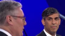 Shouting heard during Rishi Sunak and Keir Starmer’s last debate of general election campaign