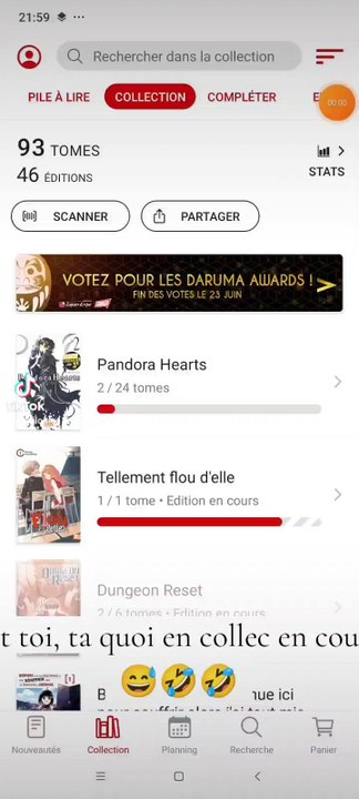 collection manga. go sortir un salaire pour la compléter 