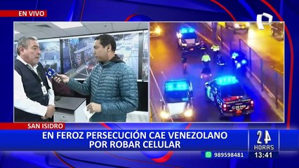 Tras intensa persecución: Capturan a delincuente extranjero por robar celular en San Isidro