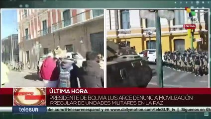 José Zúñiga Macías ingresó a Plaza Murillo con una tanqueta