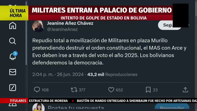 AMLO y Claudia Sheinbaum reaccionan a intento de golpe de Estado en Bolivia