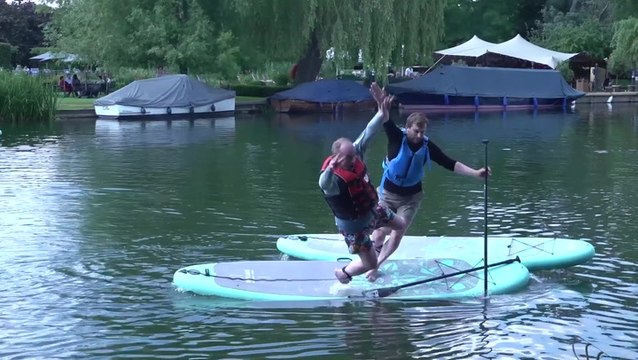 Ed Davey falls off paddleboard again as Lib Dems continue campaign trail