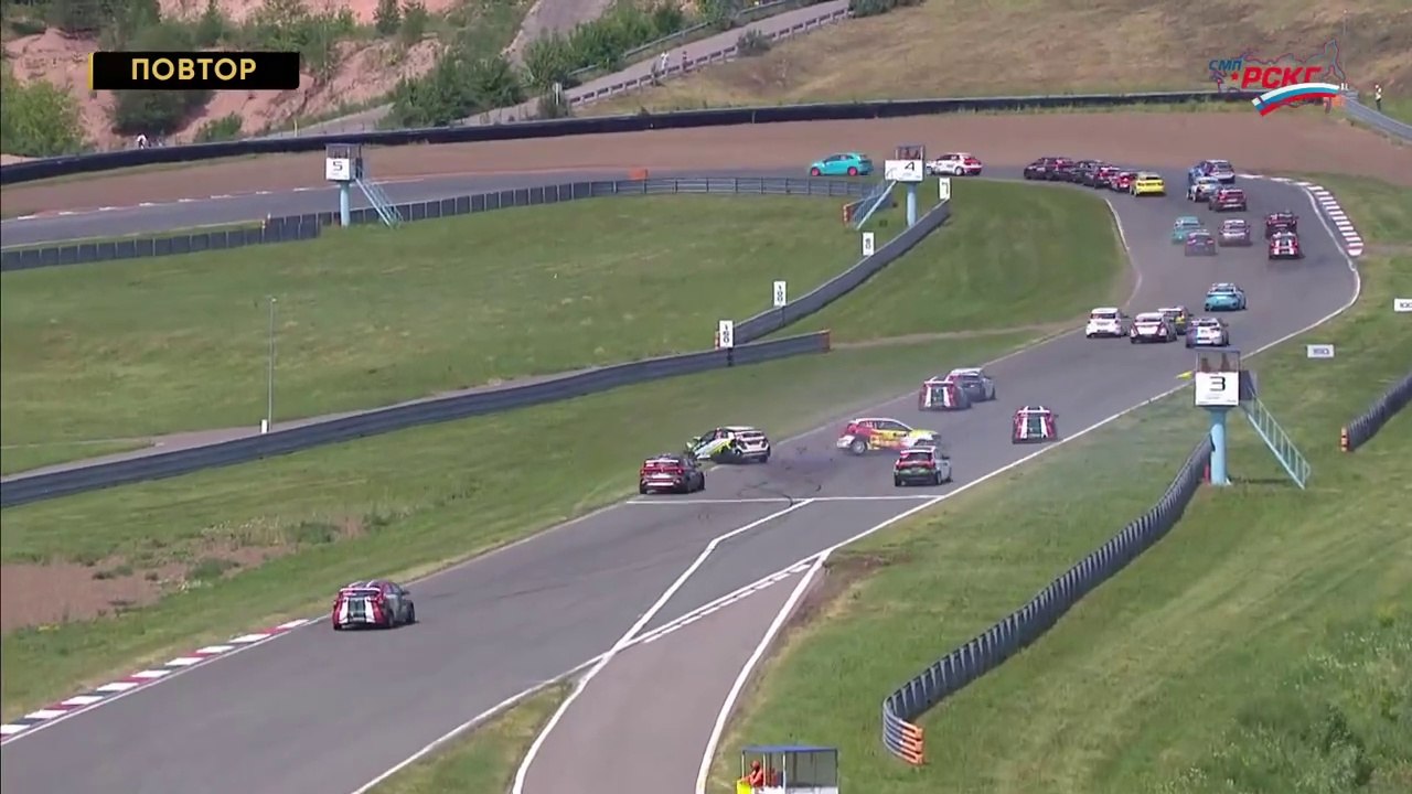 Russian Circuit Series S1600 2024 Kazan Ring Race 1 Start Eliseeva Dralin Big Crash