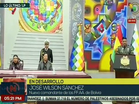 Pdte. de Bolivia presenta al nuevo Al Mando Militar de la Nación tras el intento de Golpe de Estado