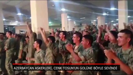 Azerbaycan askerleri, Cenk Tosun 'un golüyle coştu