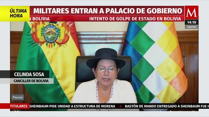 Canciller de Bolivia da comunicado ante intento de golpe de Estado