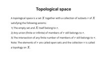 Topological space (Topology)