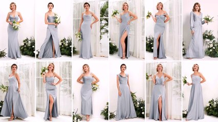 Baby Blue Satin Bridesmaid Dresses