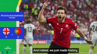 Kvaratskhelia swaps jerseys with Ronaldo after Georgia's shock victory over Portugal