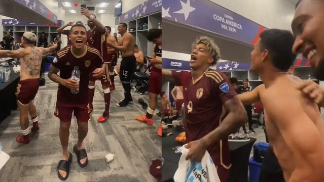 Venezuela y su gran festejo en el vestidor tras vencer a México y clasificar a cuartos de final de Copa América