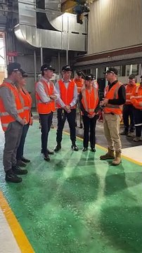 Chris Minns tours Cardiff rail workshop