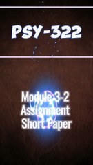 Writing a Short Paper on Gender and Transgender Youth: PSY 322 Module 3-2 Guide