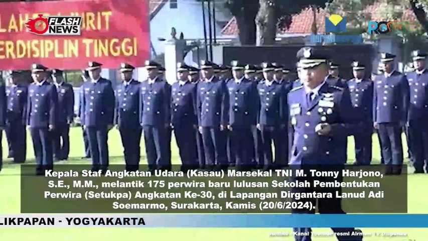 KASAU Marsekal M Tonny Harjono Lantik 175 Perwira Baru Lulusan Setukpa A-30