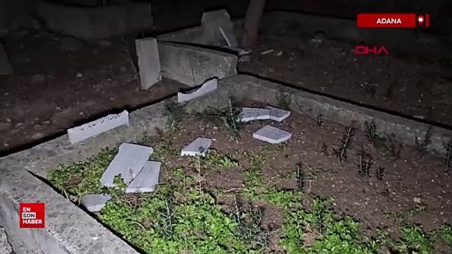 Adana'da mezar taşlarına saldırı