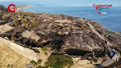 Çanakkale yangınından etkilenen Antik kent küle döndü