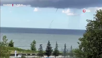 Trabzon açıklarında hortum oluştu, o anlar cep telefonu kamerasına yansıdı