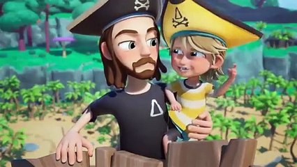 FLOOR iS LAVA the CARTOON!!  Volcano rescue mission Adley and Mom save Fairy Eggs on pirate island!