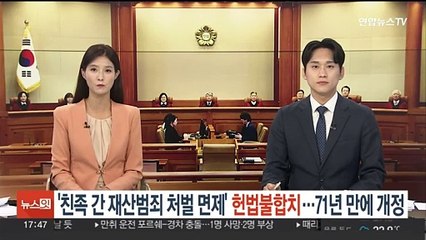 '친족간 재산범죄 처벌면제' 헌법불합치…71년 만에 개정