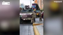 Es viral: la avería de un carro blindado del ejército boliviano al intentar el golpe de estado