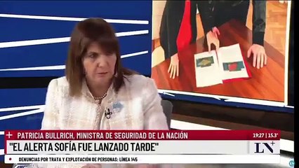 Patricia Bullrich dijo que buscará a Loan en las "panzas de los animales"