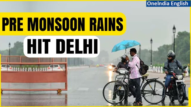 Delhi Downpour: Torrential Rain Offers Brief Respite from Scorching Heat | Delhi Rains Video