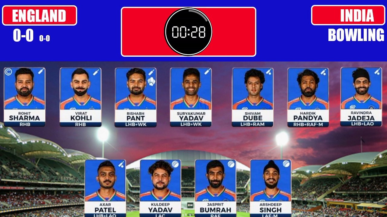 Live: IND Vs ENG 2nd Semi Final //India Vs England Live Match // Playing 11 & Pitch Report