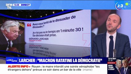Gérard Larcher affirme qu'Emmanuel Macron "ratatine la démocratie" dans une interview au Parisien