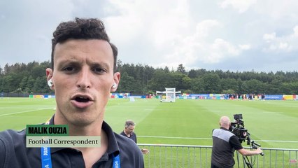 Malik Ouzia at England training session ahead of Slovakia clash