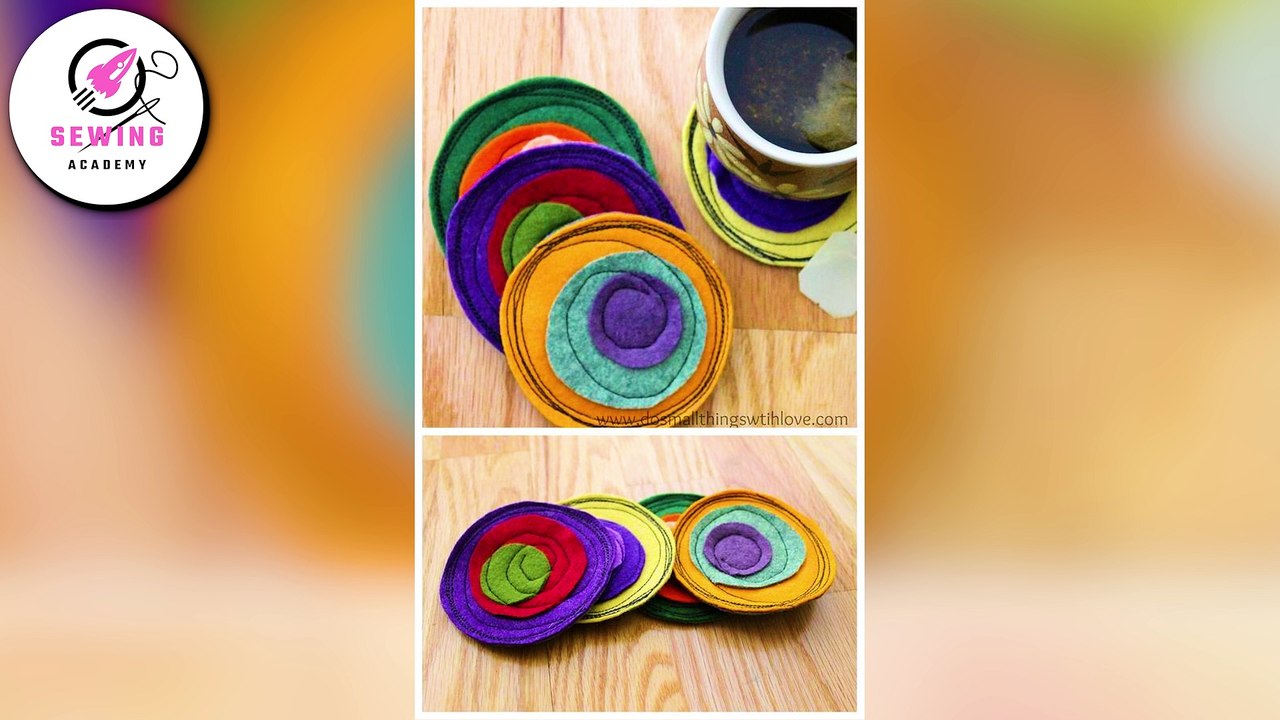 30 Sewing Felt Coasters Ideas | 30 Sewing Felt Coasters DIY Projects