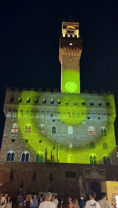 Tour de France a Firenze, il videomapping su Palazzo Vecchio