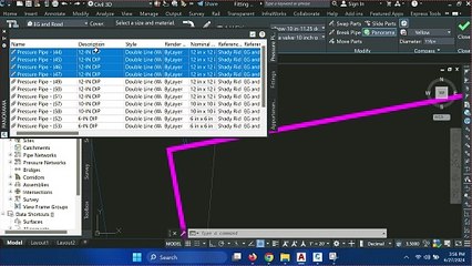 How to change fitting style in AutoCAD CIVIL 3D