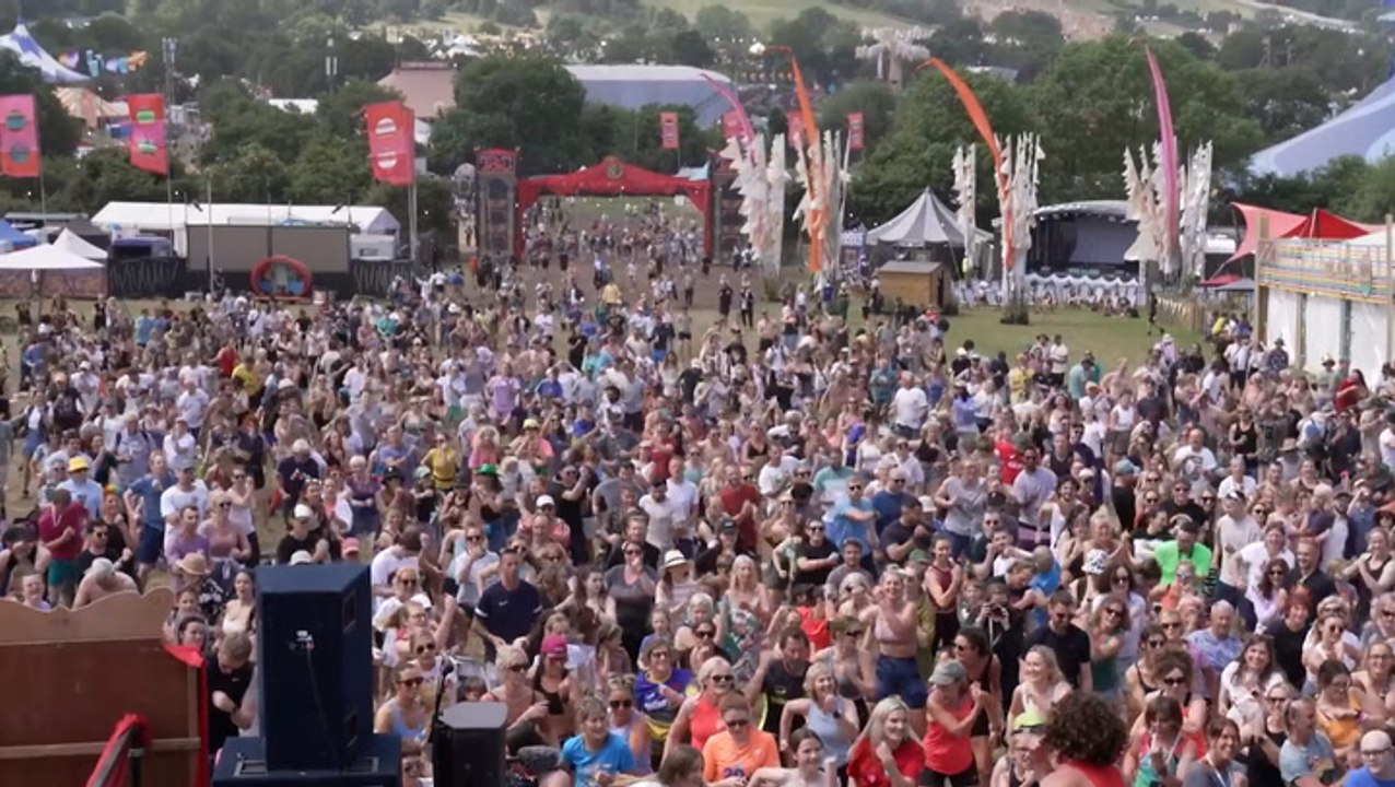 Joe Wicks leads hundreds of revellers in workout session at Glastonbury