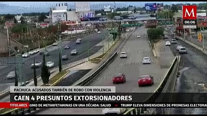 Detienen a 4 extorsionadores tras persecución en Pachucha, Hidalgo