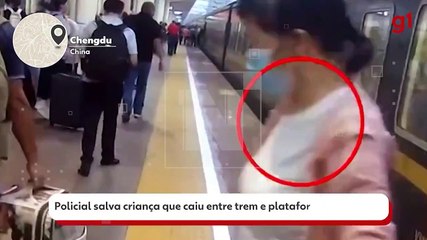 Video: Una niña de tres años que cayó a las vías del tren es rescatada por un policía
