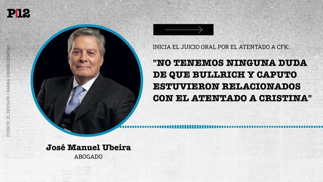 José Manuel Ubeira al inicio del juicio oral por el atentado a CFK: No tenemos ninguna duda de que Bullrich y Caputo estuvieron relacionados